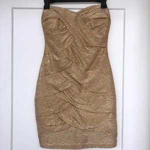 Gold Strapless Dress